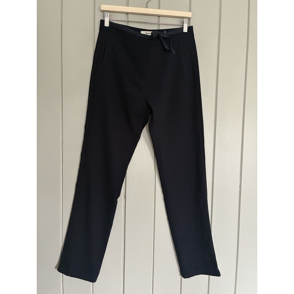 Humanoid Drawstring Trousers M Medium Navy Blue Tuxedo Stripe Tapered Italian